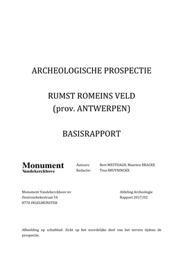 Archeologische Prospectie Rumst Romeins Veld (Provincie Antwerpen)