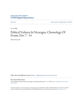 Political Violence in Nicaragua: Chronology of Events, Nov