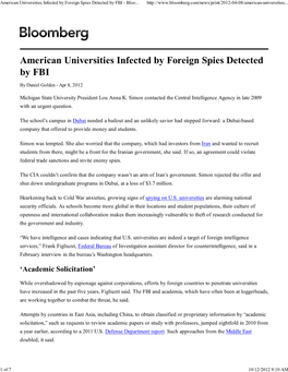 American Universities Infected by Foreign Spies Detected by FBI - Bloo