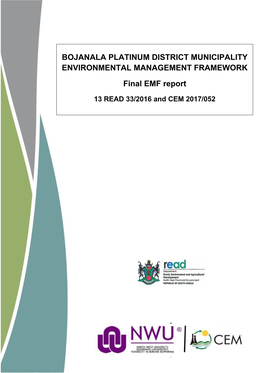 Bojanala Platinum District Municipality Environmental Management Framework