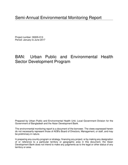 Urban Public and Environmental Health Sector Development Program