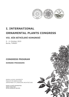 I. International Ornamental Plants Congress