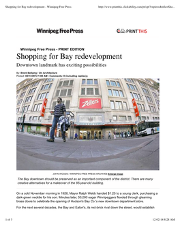 Shopping for Bay Redevelopment - Winnipeg Free Press