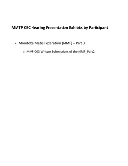 Manitoba Metis Federation (MMF) – Part 3