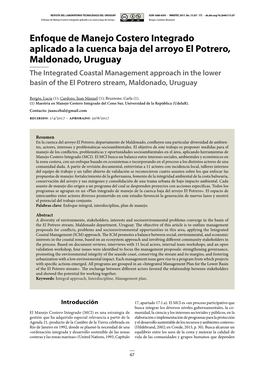 Enfoque De Manejo Costero Integrado Aplicado a La Cuenca Baja Del Arroyo