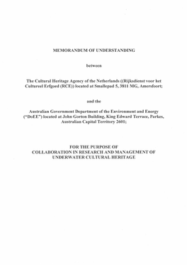 Memorandum of Understanding Between Australia and The