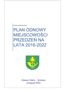 Plan Odnowy Miejscowości Przedzeń Na Lata 2016-2022