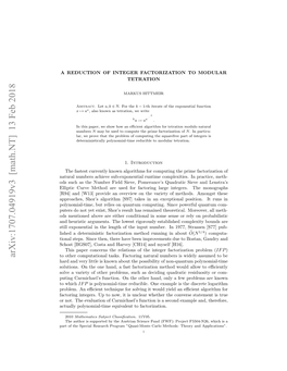 A Reduction of Integer Factorization to Modular Tetration