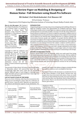 A Review Paper on Modeling & Designing of Human Statue