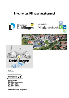 Integriertes Klimaschutzkonzept Deißlingen/Niedereschach