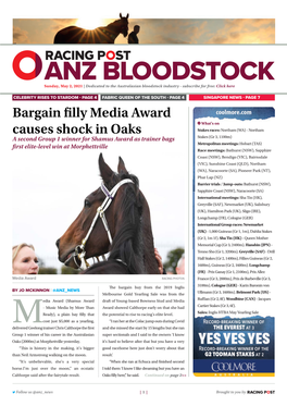 Bargain Filly Media Award Causes Shock in Oaks | 2 | Sunday, May 2, 2021