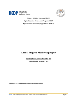 Annual Progress Monitoring Report