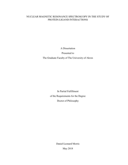 Nuclear Magnetic Resonance Spectroscopy in the Study of Protein-Ligand Interactions