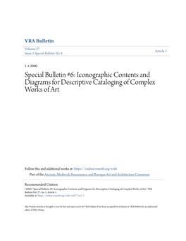 Iconographic Contents and Diagrams for Descriptive Cataloging of Complex Works of Art