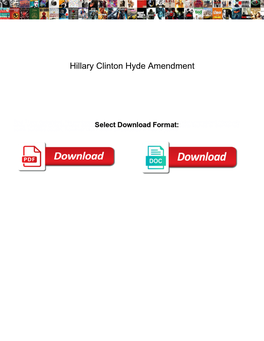 Hillary Clinton Hyde Amendment