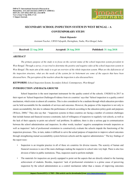 3. Format. Hum-SECONDARY SCHOOL INSPECTION SYSTEM IN