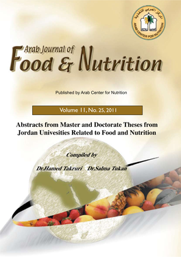 Abstracts from Master and Doctorate Theses from Jordan Univesities Related to Food and Nutrition