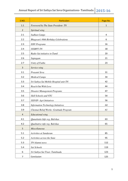 Annual Report of Sri Sathya Sai Seva Organisations- Tamilnadu 2015-16