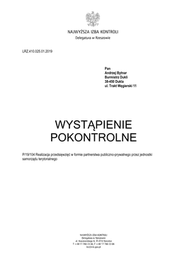 Wystąpienie Pokontrolne