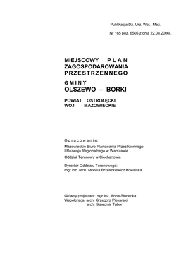 Miejscowy Plan Zagospodarowania Przestrzennego