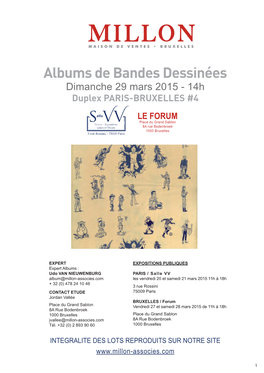 Albums De Bandes Dessinées Dimanche 29 Mars 2015 - 14H Duplex Paris-Bruxelles #4