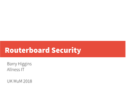 Routerboard Security