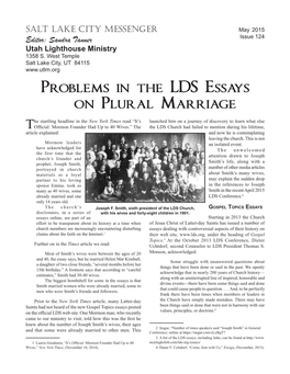 Problems in the LDS Essays on Plural Marriage