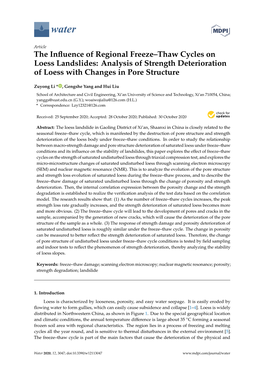 The Influence of Regional Freeze–Thaw Cycles on Loess