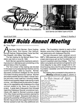BMF Holds Annllljl Meeting by Tony Rager
