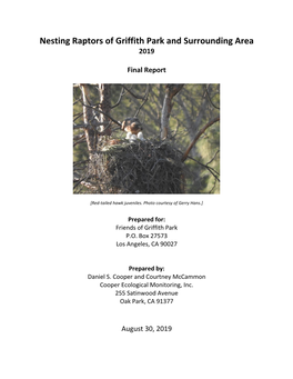 Nesting Raptors of Griffith Park and Surrounding Area 2019