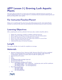 API® Lesson 3 | Growing Lush Aquatic Plants