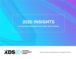 2020 INSIGHTS on External Development for the Video Game Industry