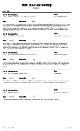 WSDP on Air Auction Script 5/18/2019 8:00 AM