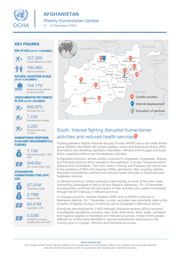 AFGHANISTAN South: Intense Fighting Disrupted Humanitarian Activities and Reduced Health Services