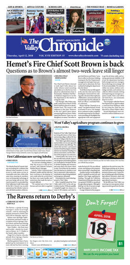 Hemet's Fire Chief Scott Brown Is Back