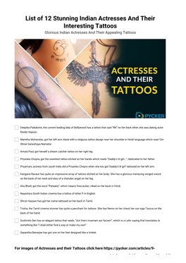 List of 12 Stunning Indian Actresses and Their Interesting Tattoos Glorious Indian Actresses and Their Appealing Tattoos