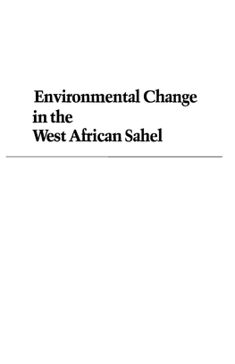 Environmental Change in the West African Sahel