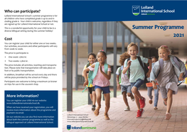 Flyer Summer Programme 2021