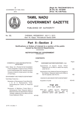 Tamil Nadu Government Gazette