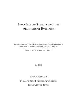 Indo-Italian Screens and the Aesthetic of Emotions