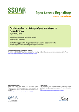 Odd Couples: a History of Gay Marriage in Scandinavia