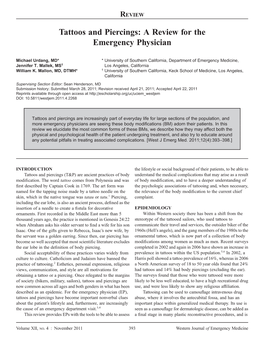 Tattoos and Piercings: a Review for the Emergency Physician
