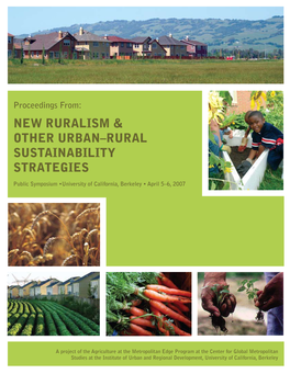 New Ruralism & Other Urban–Rural Sustainability Strategies