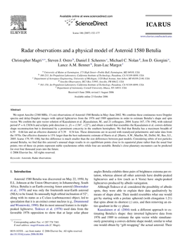 Radar Observations and a Physical Model of Asteroid 1580 Betulia