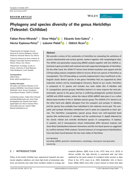 Phylogeny and Species Diversity of the Genus Herichthys (Teleostei: Cichlidae)