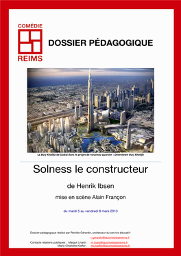 Dossier Pédagogique Solness Le Constructeur