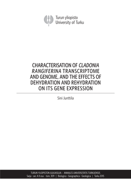 Characterisation of Cladonia Rangiferina Transcriptome and Genome, and the Effects of Dehydration and Rehydration on Its Gene Expression
