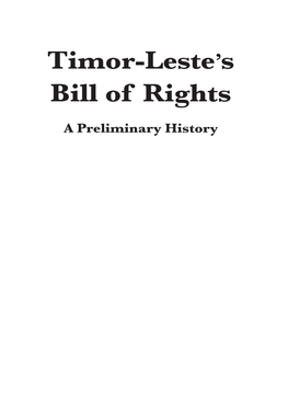 Timor-Leste's Bill of Rights