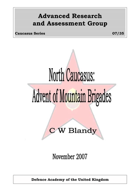 North Caucasus: Advent of Mountain Brigades