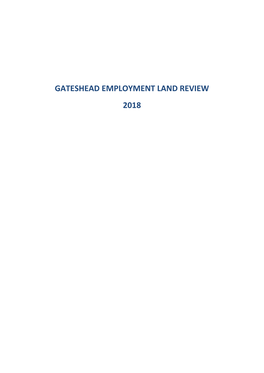 Gateshead Employment Land Review 2018